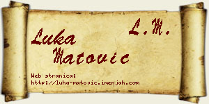 Luka Matović vizit kartica
